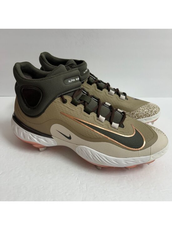 NEW Nike Alpha Huarache Elite 4 Mid RBI Baseball Cleats FZ7344-200 Size 12 Khaki main image 2